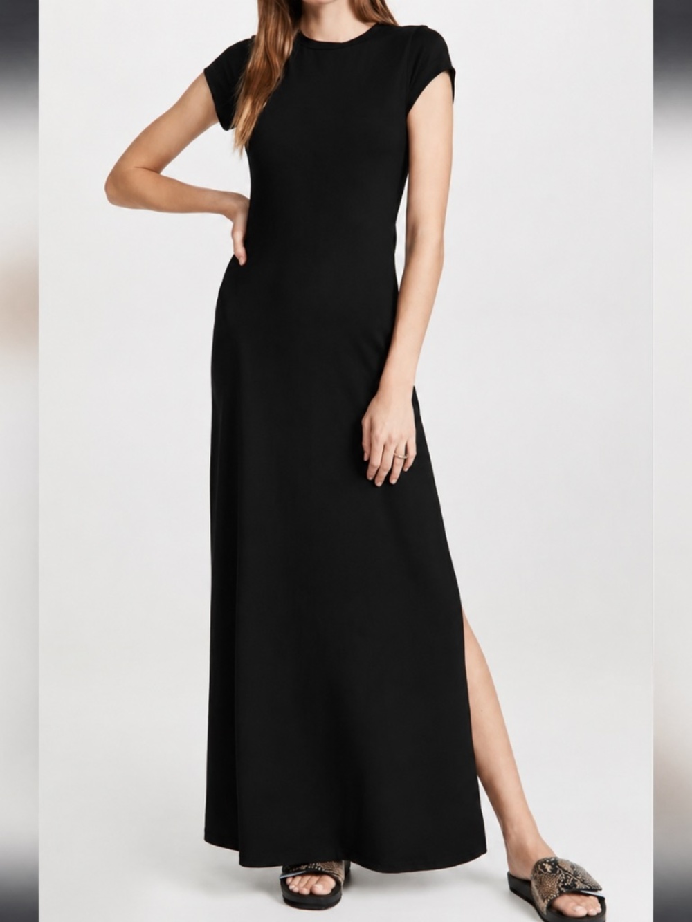 Susana Monaco Black Side Slit Maxi dress size Small NWT